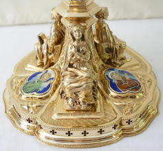 Solid silver gilt antique French Gothic Chalice.